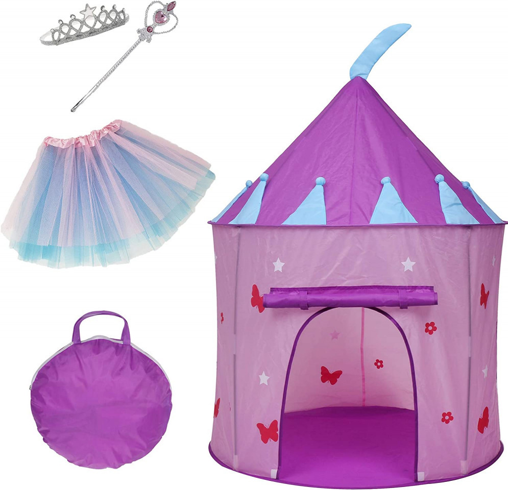 Elly & Andy Princess 5 Piece Purple Castle Play Tent Set