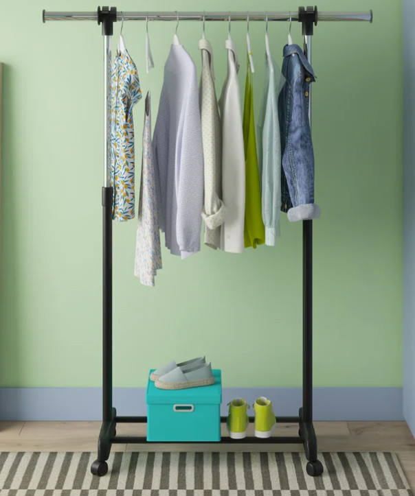 Adjustable Rolling Clothes Rack