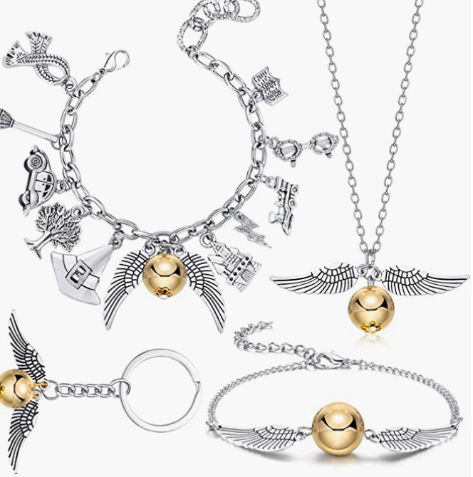 Charm Bracelets Themed Gifts for Girls, Golden (Set 2)