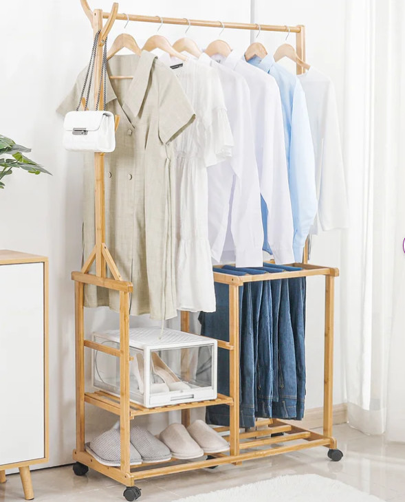 Wigan 35.43'' Rolling Clothes Rack