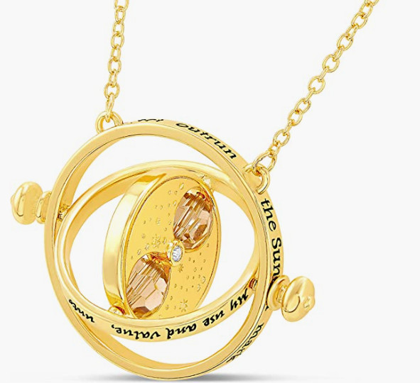 Harry Potter Jewelry - Hermione Time Travel Magical Hourglass Rotating Necklace