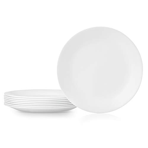 Corelle 1135857 Dinner Plates, 8-Piece, Winter Frost White