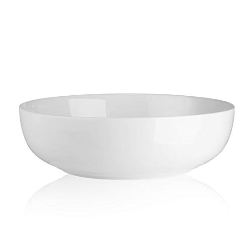3.2 Quarts Porcelain Serving Bowl Set Salad Bowl Set 2 Pack, Large Ceramic Bowl Set White