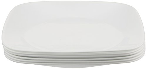 Corelle Square Pure White 9-Inch Plate Set (6-Piece)