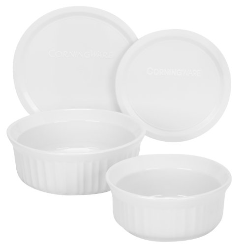 Corningware French White 4-Piece Round Mini Value Pack, Includes 16-Ounce Round Dish