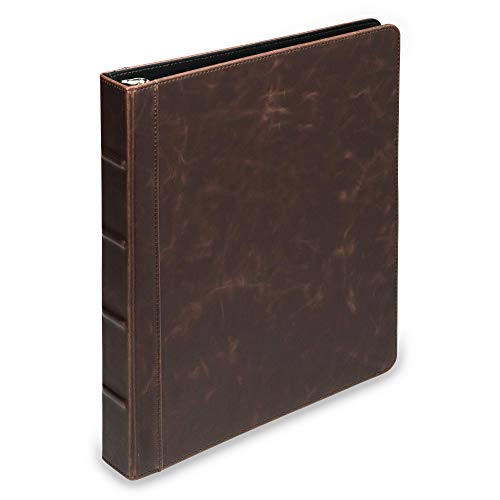 Samsill Vintage Hardback Book Binder/Professional Binder Organizer/Planner Binder / 1 Inch 3 Ring Binder/Dark Brown (No Zipper, Letter Size)