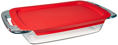 Pyrex Easy Grab Glass Food Bakeware and Storage Container (2-Quart, BPA Free Lid)