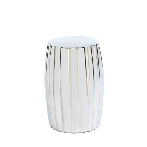 Home Locomotion Ceramic Silver Decorative Stool