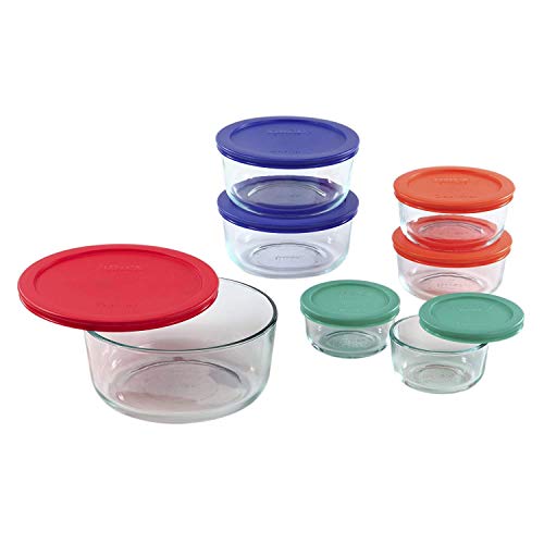 Pyrex Simply Store Meal Prep Glass Food Storage Containers (14-Piece Set, BPA Free Lids, Oven Safe)