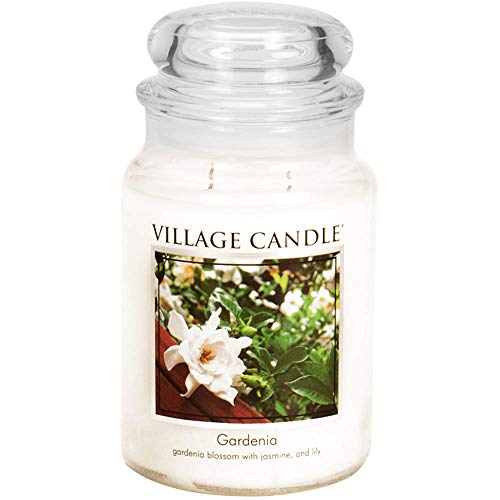 Village Candle Gardenia 26 oz Glass Jar Scented Candle, Large