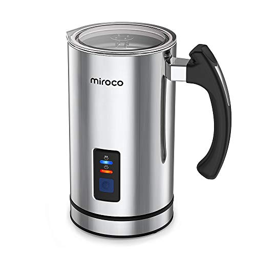 Miroco Milk Frother, Electric Milk Steamer Stainless Steel, Automatic Hot and Cold Milk Frother Warmer with Heat Froth Whisks for Latte, Coffee, Hot Chocolates, Cappuccino, Heater with Strix Control