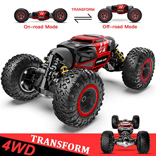 BEZGAR RC Car, 4X4 Kids Off Road 1:14 Large Size Transform Remote Control Car High Speed Fast Racing Monster Vehicle Hobby Truck Electric Toy with Rechargeable Batteries for Boys Teens Adults