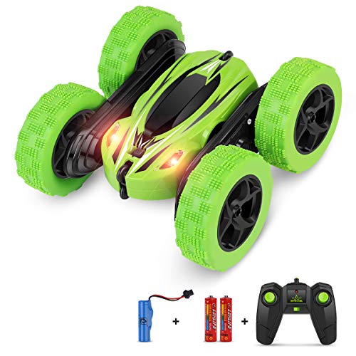 BIFYTON Remote Control Car, RC Car Remote Control Stunt Car Double Sided Rotating Tumbling 360° Flips, Rc Truck with Led Headlights, 4WD 2.4Ghz Off-Road Racing Vehicles for Kids