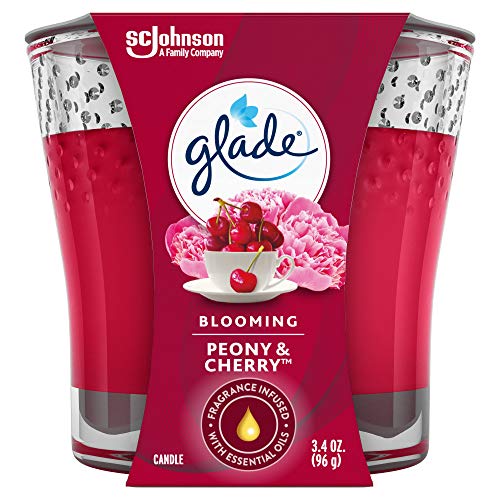 Glade Candle Jar, Air Freshener, Blooming Peony & Cherry, 3.4 Oz