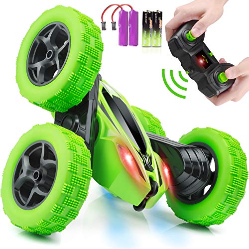 Remote Control Car, ORRENTE RC Cars Stunt Car Toy, 4WD 2.4Ghz Double Sided 360° Rotating RC Car with Headlights, Kids Xmas Toy Cars for Boys/Girls