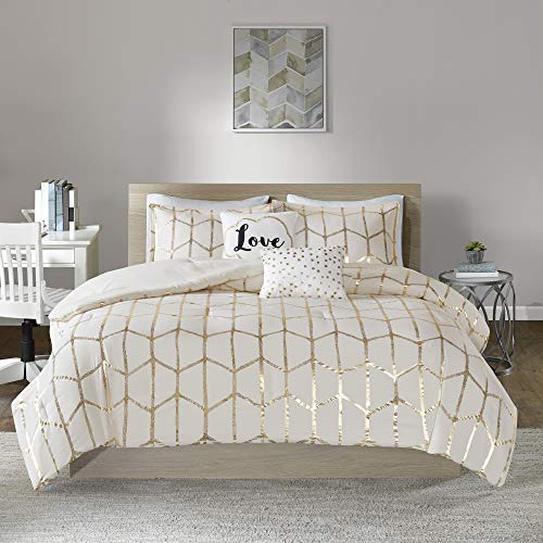 Intelligent Design Raina Comforter Set, Twin/Twin XL, Ivory/Gold