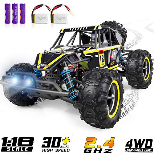 Remote Control Car, WHIRLT RC Cars for Kids, 4WD 2.4GHz 1:18 Scale High Speed Racing RC Car with 2 Headlights, Off Road RC Trucks Xmas Toy Cars