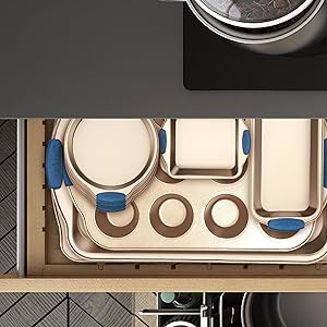 Kitchen Oven Baking Pans;Deluxe Nonstick Gold Coating Inside