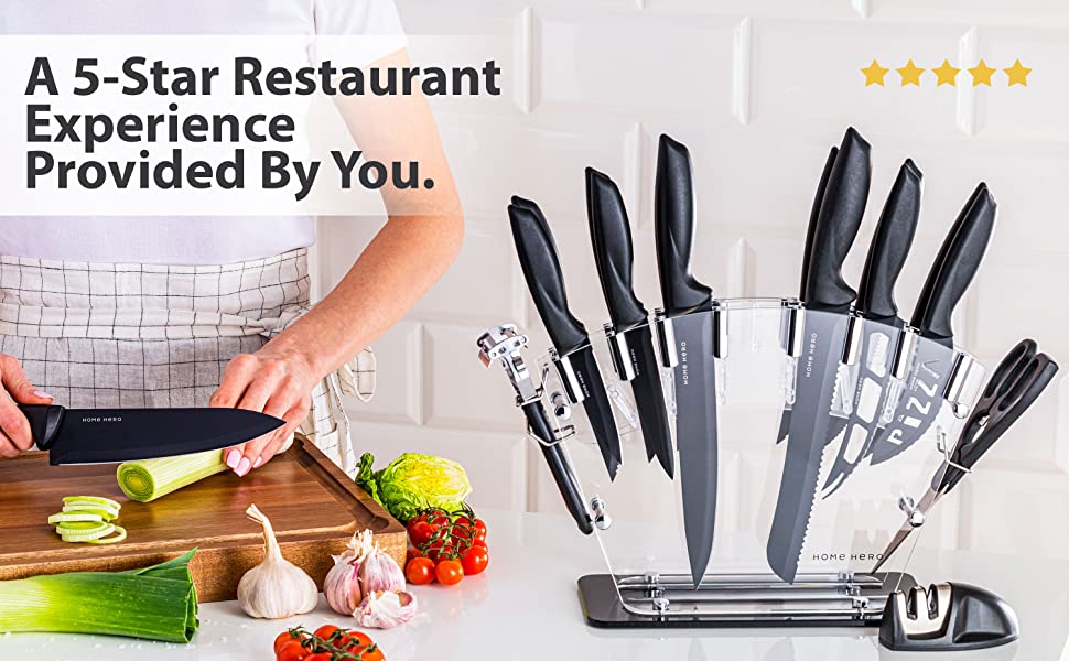 kitchen stuff  black knife set gifts for couples who have everything