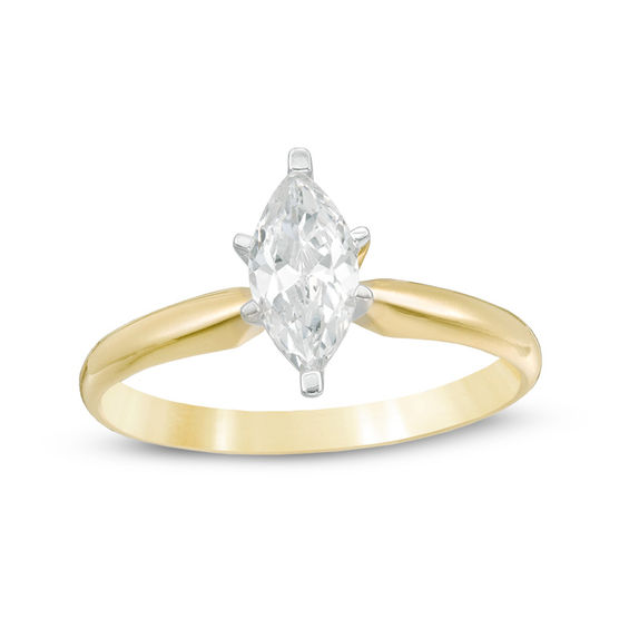 1 CT. Certified Marquise Diamond Solitaire Engagement Ring in 14K Gold (I/i2)
